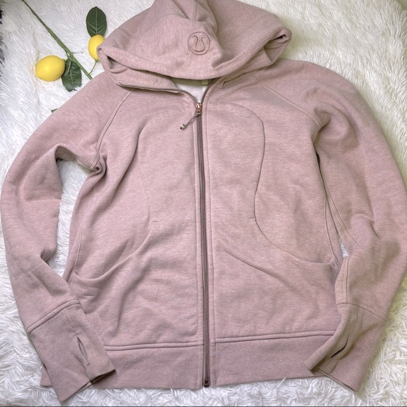 lululemon athletica Tops - Lululemon Bark Berry Scuba Rose Gold Zipper Size 12 FLAWS